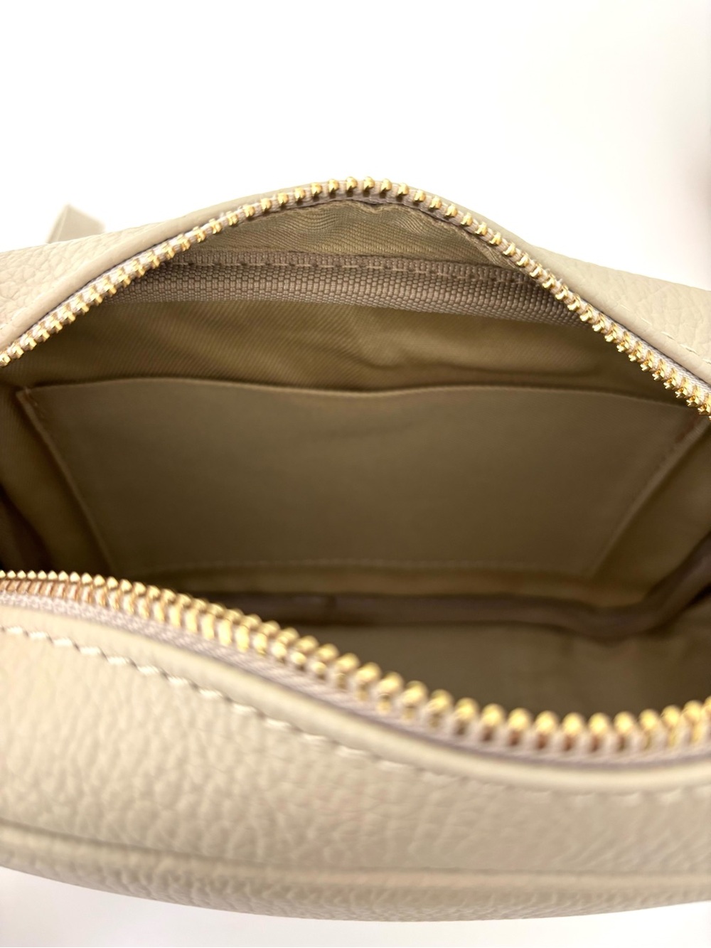 Elie Beaumont London Camera Style Crossbody Bag NWT Warm Gray Italian Leather - Picture 8 of 10